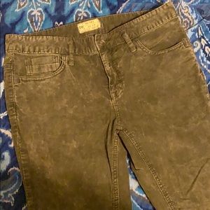 Free People Corderoy Jeans Olive Green